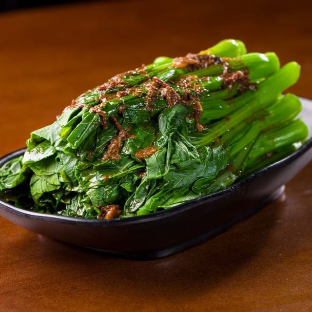 Yuchoy with Beef Stew Sauce.